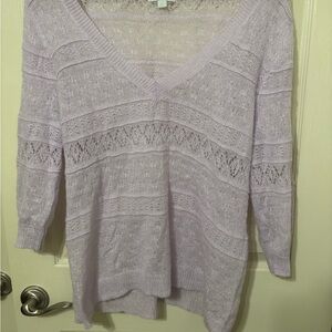 New York & Company Light Purple Knit Sweater